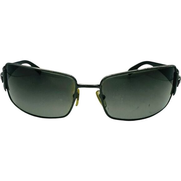 VERSACE Medusa Logo Sunglasses Black Gray Silver Gradient Lenses Unisex Made In - Picture 5 of 8